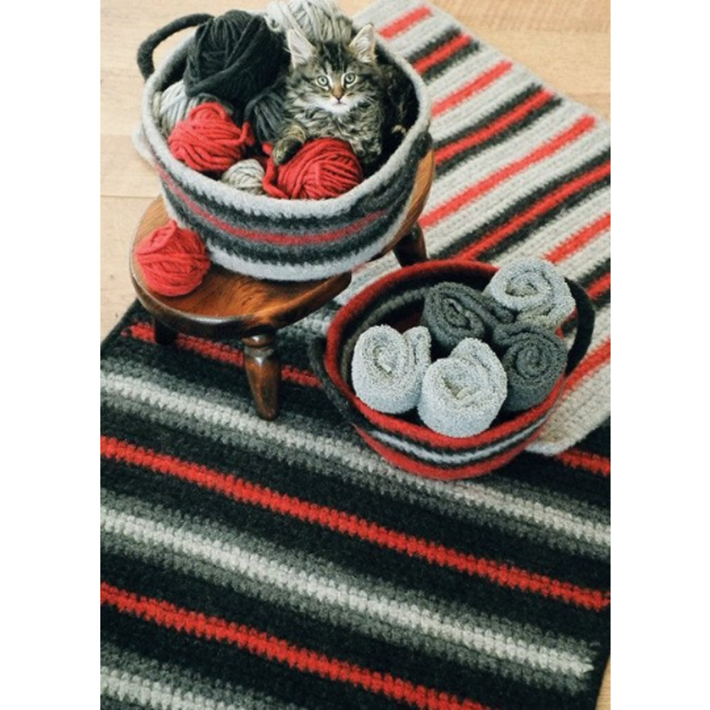 New Bev Galeskas for Fiber Trends FT216E Crochet Felt Rug Basket Crochet Pattern
